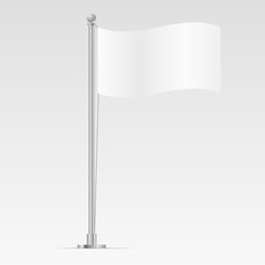 White flag template isolated on background mockup vector illustr - obrazy, fototapety, plakaty