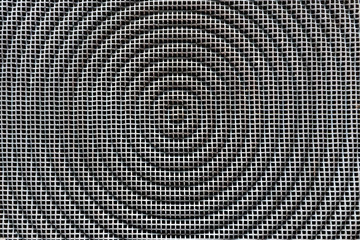 Metal texture background. Square grid with circle.
