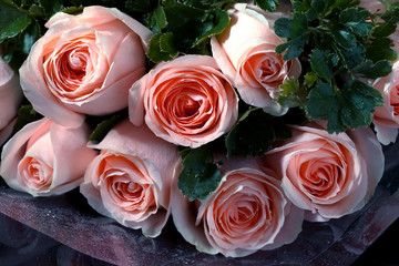 closeup roses bouquet
