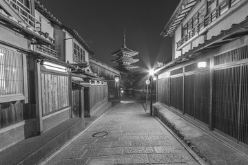Old street and Yasaka pagoda in Kyoto, Japan