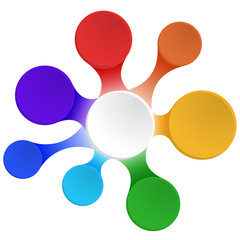 Rainbow Flower for infographics with space for text. Vector element for your design
