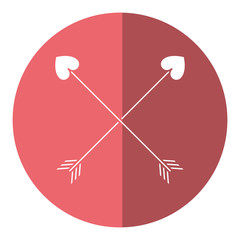 love crossed arrow element decoration shadow vector illustration eps 10