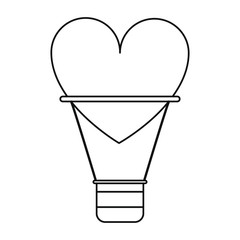 airballon heart love romantic poster line vector illustration eps 10