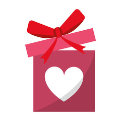 love gift box bow wrapped vector illustration eps 10