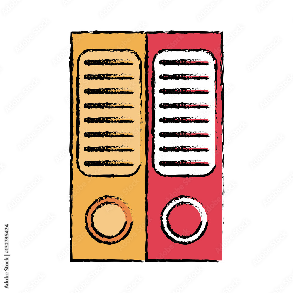Poster drawing two folder document archive folio office vector illustration eps 10