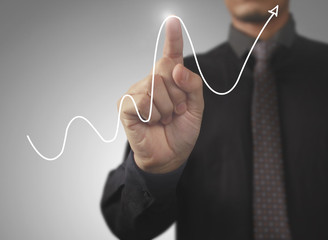  financial symbols coming from hand