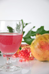 Glass of Pink Pomegranate Juice