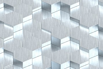Metal Hexagon Background Texture. 3d render