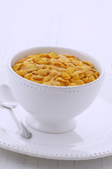 Healthy corn flakes breakfast