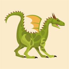 green big dragon wing tale vector illustration eps 10