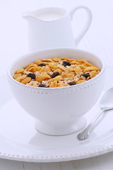 Delicious organic muesli cereal