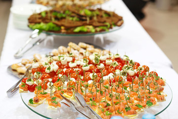 Salted salmon sandwitch elegant appetizer for the holiday table
