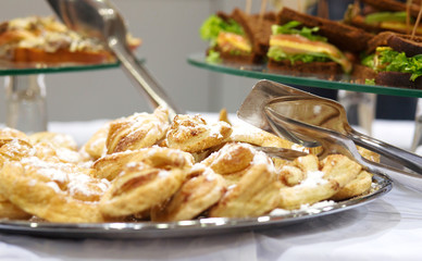 fresh cinnamon rolls sprinkled with vanilla