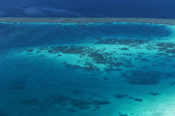 Fototapeta na wymiar Coral Reef and detail of Atoll at Indian ocean