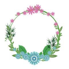 flower round frame wreath vector illustration eps 10