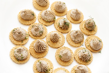 Fototapeta premium crackers with pate and parsley