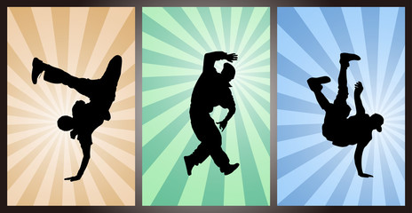 Set of Hip-hop Dancers, Silhouette 