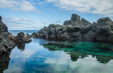 Natural pool Charco De La Laja, at the north of Tenerife, Canary Islands, Spain