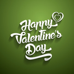 Happy Valentines Day handwritten lettering design text on color background.