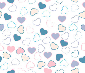 seamless background with serdechkami.Oboi Happy Valentine's Day
