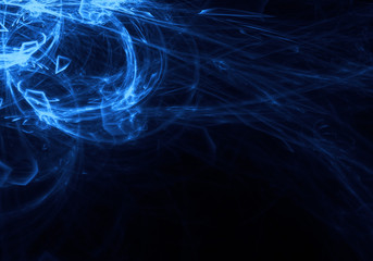 blue radiation floating in space