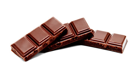 Dark milk chocolate bars stack isolated