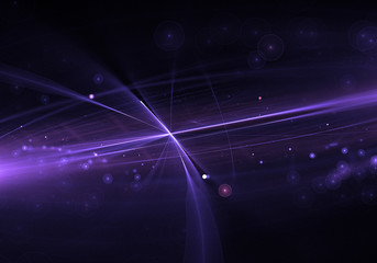 purple lens flare effect with glowing particles