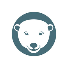 polar bear  head vector illustration style Flat