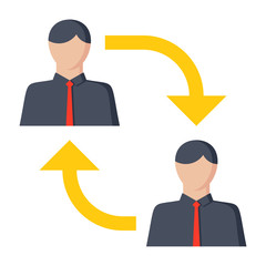 Business-to-business B2B, business makes a commercial transaction, vector illustration, icon