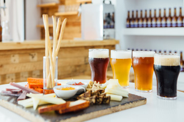 Delicious snacks with craft beer