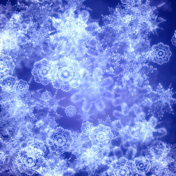 Blue Background with Snowflakes © AnnaPa