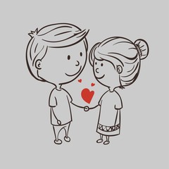 Romantic couple with a heart