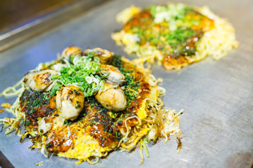 Okonomiyaki Japanese hot plate pizza