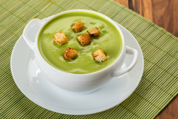 cream soup puree with croutons