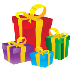 Gift box. Colorful gift box isolated on white background.