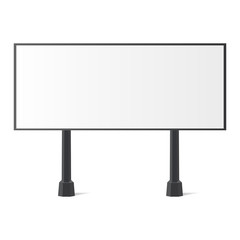 Mockup blank billboard with two legs. Vector illustration