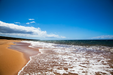 Beach, sand and sky.  Lanai, Hawaii.  Polihua Beach.