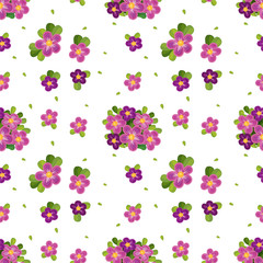 Seamless background with purple flowers