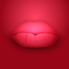 Glossy creative Women's Lips.