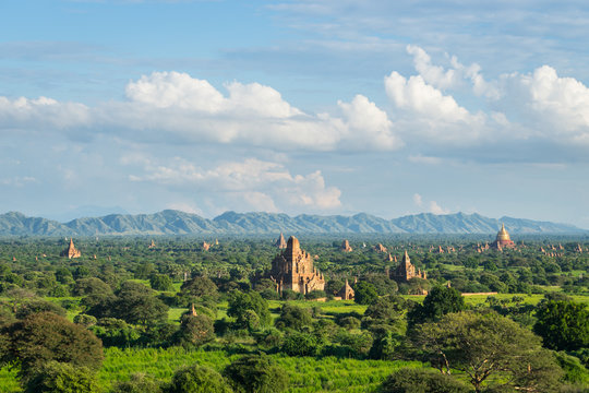 Pagoda field at Bagan, Bagan is ancient city with thousands of t