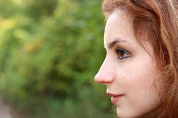 women portrait caucasian summer closeup