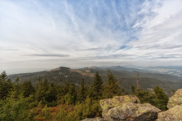 Naklejka premium Ausblick, Aussicht vom großen Arber in Bayern