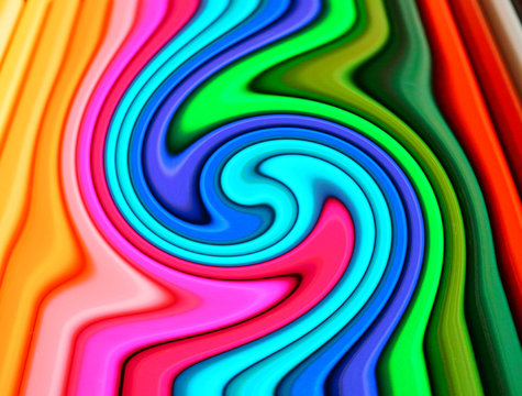 Rainbow Lines And Swirls Abstract Background