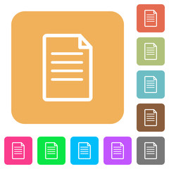 Document rounded square flat icons