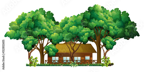 "Wood cabin in the forest" Stock image and royalty-free vector files on