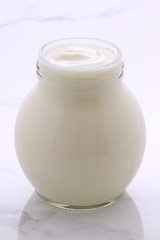 Vintage retro styling yogurt