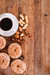 Sweet donuts with sprinkles. 