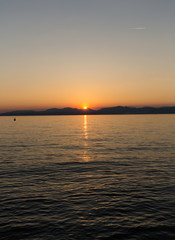 Beautiful sunset at Garda lake in Italy