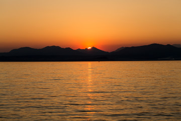 Beautiful sunset at Garda lake in Italy