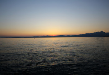 Beautiful sunset at Garda lake in Italy